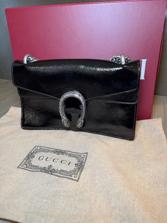 Gucci Handbags - Gucci Dionysus Medium Shoulder Bag Black Patent – Like New w/ Box + Dust Bag